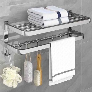 Toilet Storage Rack Non Perforated Stainless Steel Towel Rack Bathroom Towel Rack Hotel Bathroom Hardware Pendant