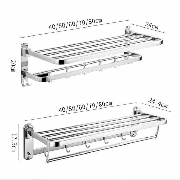 Toilet Storage Rack Non Perforated Stainless Steel Towel Rack Bathroom Towel Rack Hotel Bathroom Hardware Pendant