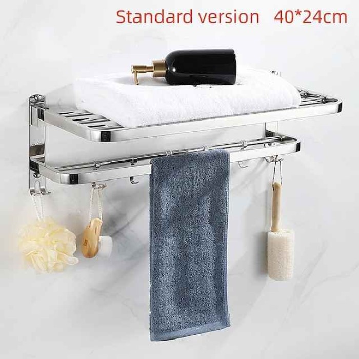 Toilet Storage Rack Non Perforated Stainless Steel Towel Rack Bathroom Towel Rack Hotel Bathroom Hardware Pendant