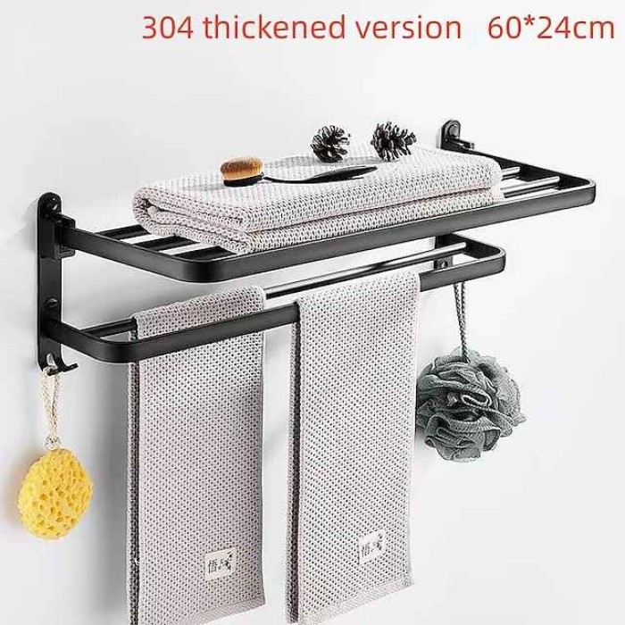 Toilet Storage Rack Non Perforated Stainless Steel Towel Rack Bathroom Towel Rack Hotel Bathroom Hardware Pendant