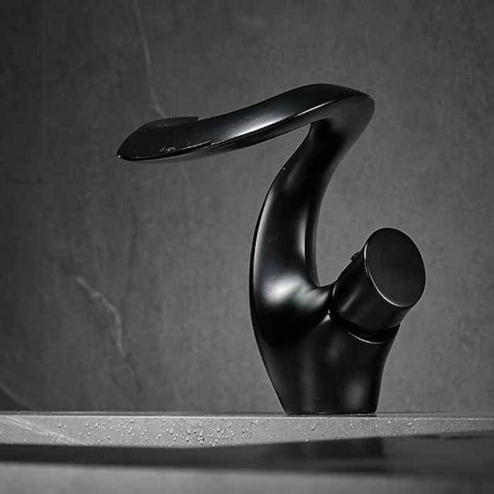 Bathroom Sink Faucet - Waterfall Painted Finishes Mount Outside Single Handle One HoleBath Taps