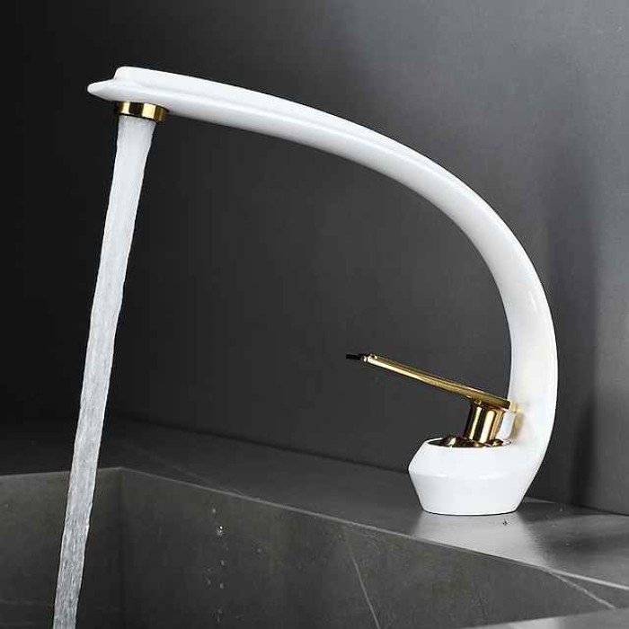 Bathroom Sink Faucet - Classic Electroplated / Painted Finishes Centerset Single Handle One HoleBath Taps