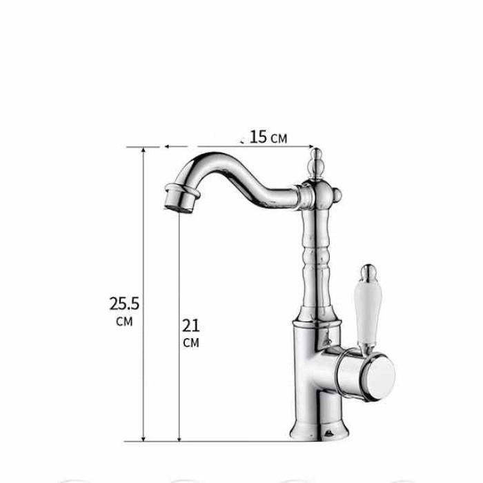 Bathroom Sink Faucet - Classic Electroplated Centerset Single Handle One HoleBath Taps