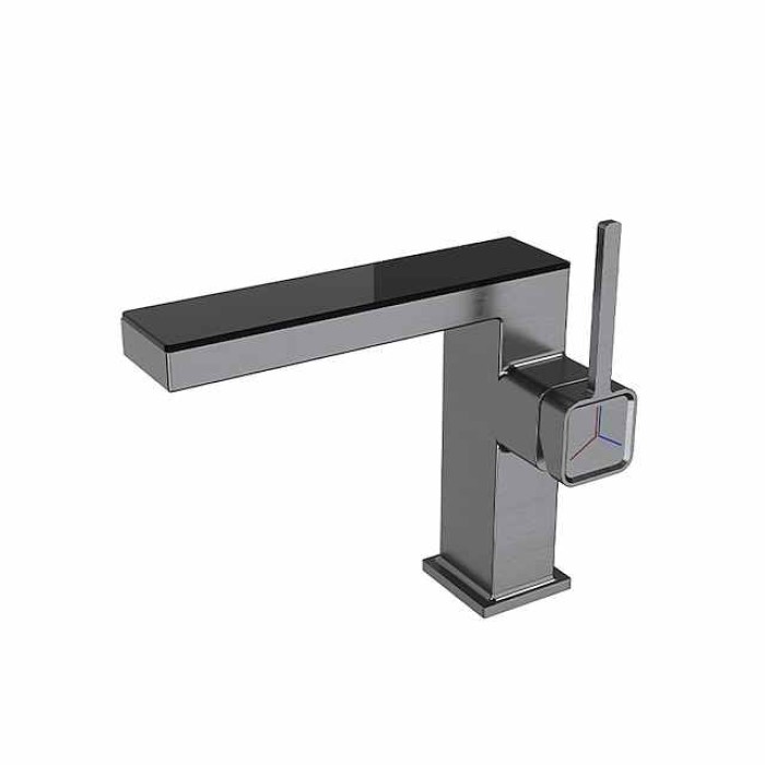 Bathroom Sink Faucet - LED / Classic Chrome / Brushed / Electroplated Centerset Single Handle One HoleBath Taps