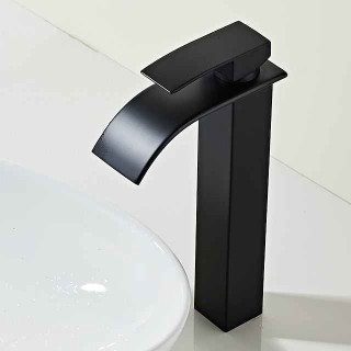 Bathroom Sink Faucet - Waterfall Stainless Steel / Painted Finishes Centerset Single Handle One HoleBath Taps