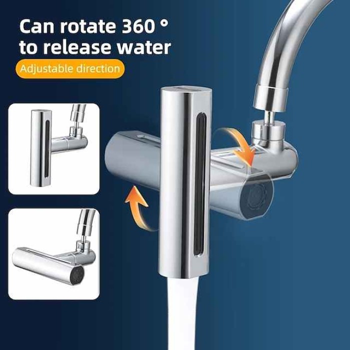 Faucet accessory - Waterfall Kitchen Tap Universal Bathroom Kitchen Faucet Multi Function 4 in 1 360 Swiveling Sprayer Head Filter