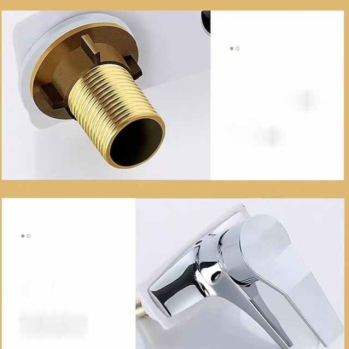 Bathroom Sink Faucet - Classic Electroplated Mount Outside Single Handle Two HolesBath Taps