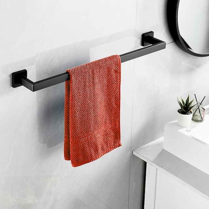 Towel Rack Bathroom Accessory Set Towel Bar Toilet Paper Holder Cool New Design Adorable Contemporary Modern Stainless Steel Zinc Alloy Metal 4pcs 1PC - Bathroom 1-Towel Bar towel ring Wall