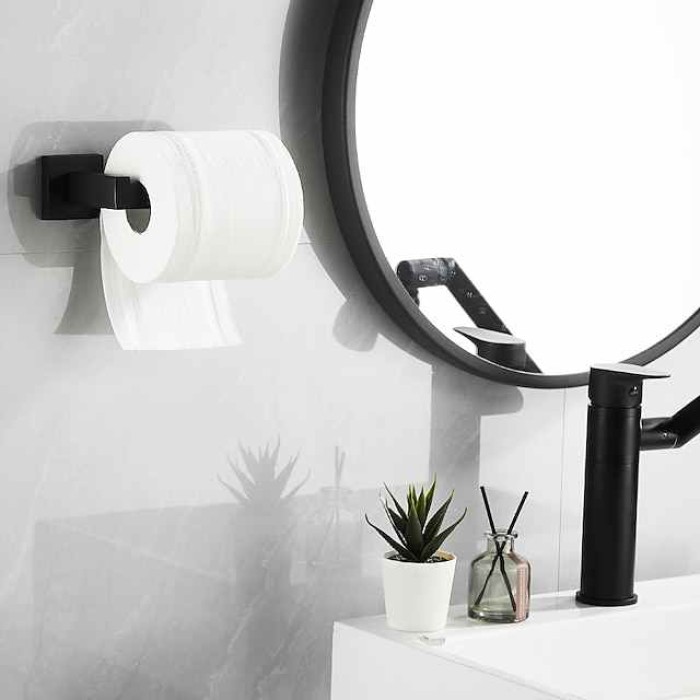 Towel Rack Bathroom Accessory Set Towel Bar Toilet Paper Holder Cool New Design Adorable Contemporary Modern Stainless Steel Zinc Alloy Metal 4pcs 1PC - Bathroom 1-Towel Bar towel ring Wall