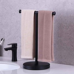 Standing Stainless Steel Towel Rack Bathroom Double-Pole Towel Bar Desktop Toilet Paper Rack Bathroom Accessories