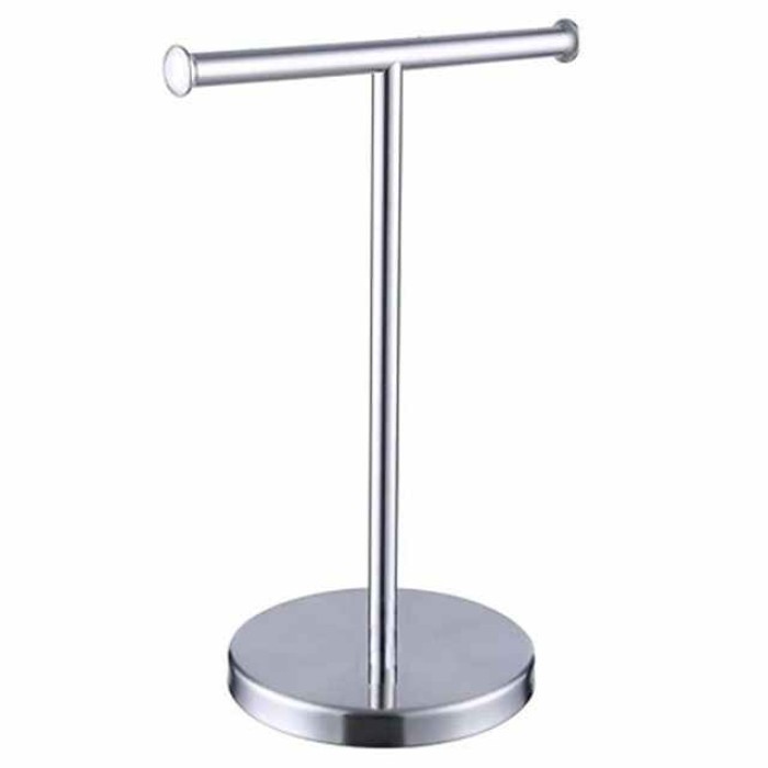 Standing Stainless Steel Towel Rack Bathroom Double-Pole Towel Bar Desktop Toilet Paper Rack Bathroom Accessories