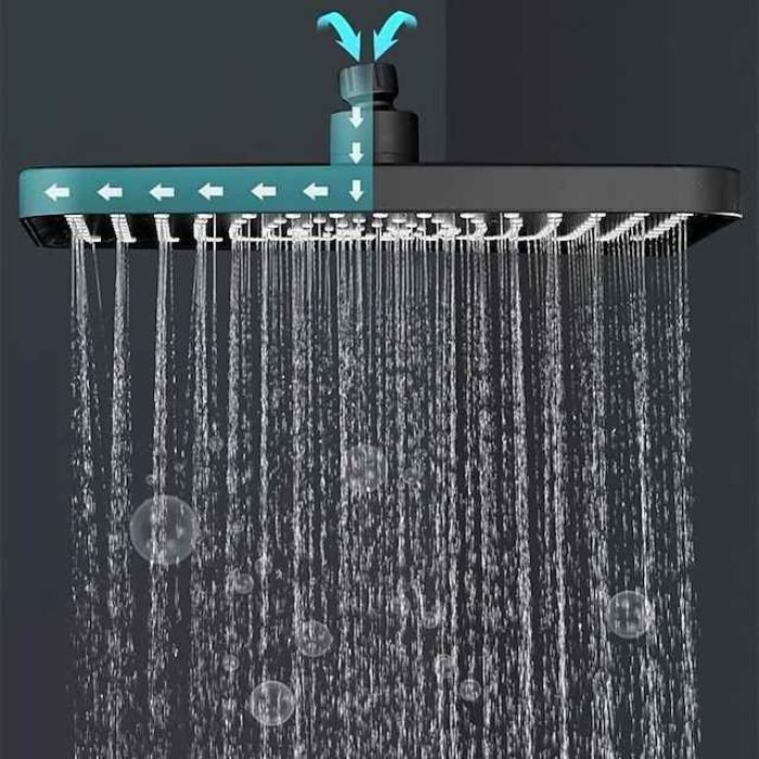 Rainfall Shower Head Set, Large Flow Supercharge Shower head 3 Mode Adjustable Sprinkler Faucet Replacement Parts Bathroom Accessories