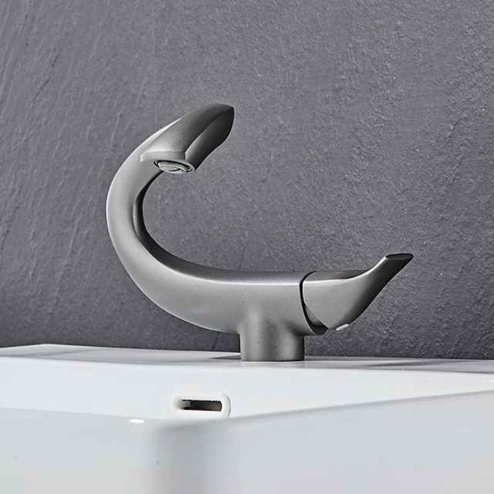 Classic Bathroom Sink Faucet, Center-set Single Handle One Hole Bath Taps in Electroplated Finishes