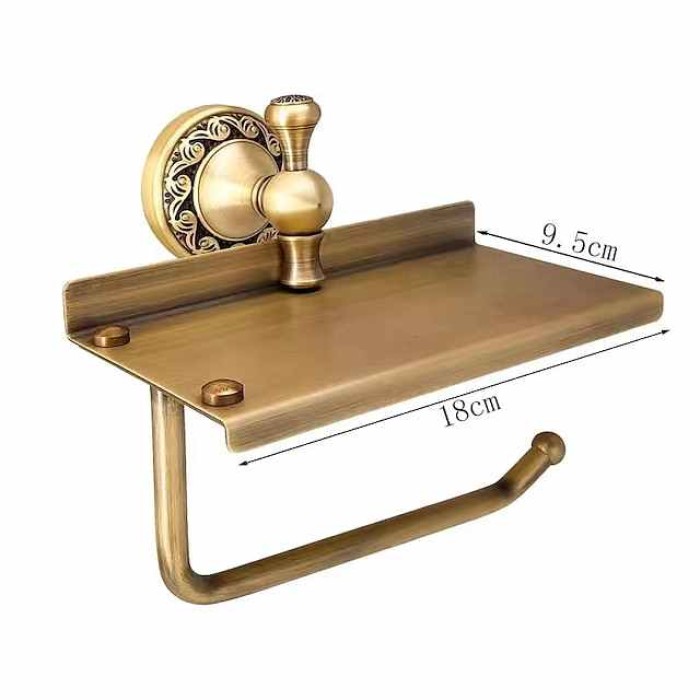 Toilet Paper Holder Adorable Antique / Modern Brass Bathroom / Hotel bath Wall Mounted