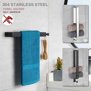 Towel Bar Robe Hook Bathroom Shelf New Design Self-adhesive Adorable Contemporary Modern Stainless Steel Low-carbon Steel Metal 1PC - Bathroom Single 1-Towel Bar towel ring Wall