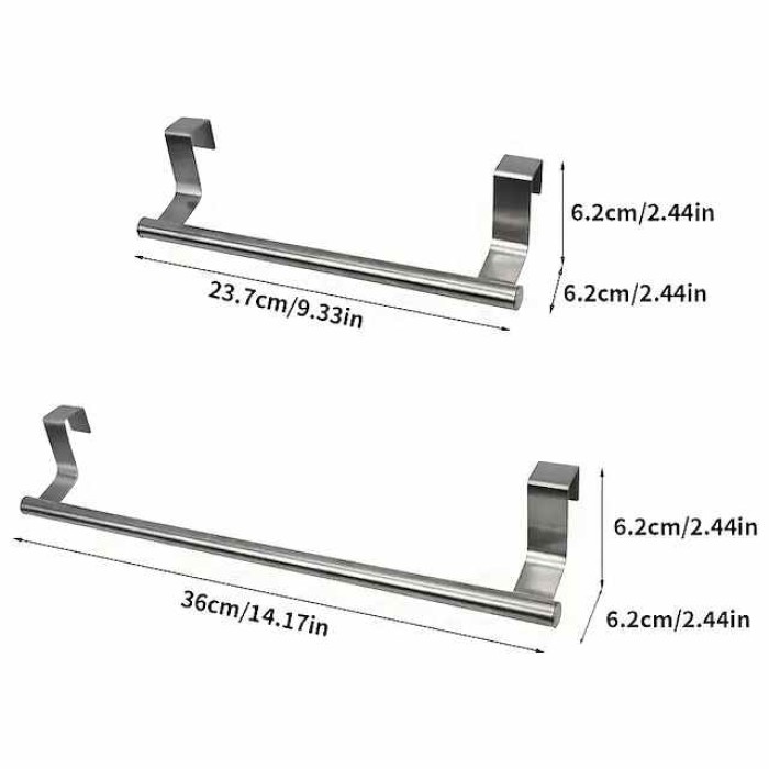 1PC Stainless Steel Towel Rack for Bathroom and Kitchen-curved DoorStorage with Hanging Shelf-home Organizer and Accessory