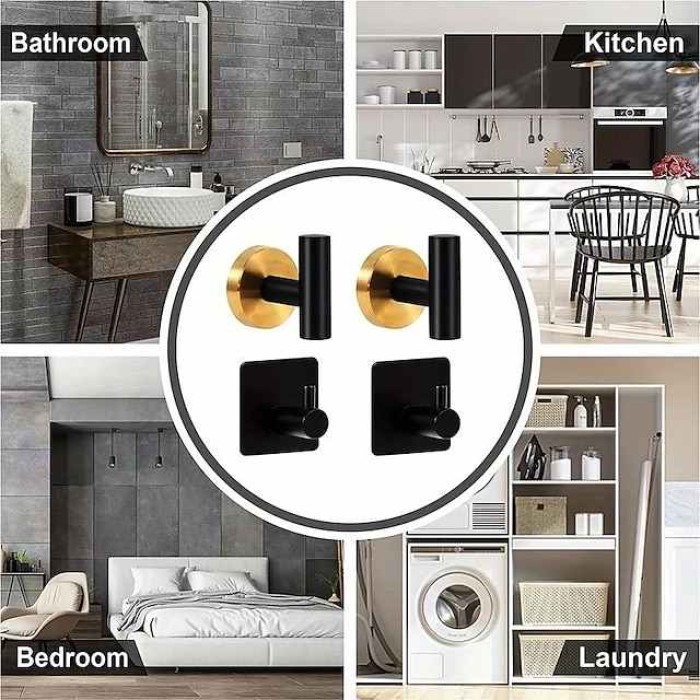 5/7pcs Stylish and Durable Stainless Steel Bathroom Hardware Set with Wall Mounted Towel Bar, Towel Ring, Toilet Paper Holder, and Towel Hooks - Enhance Your Bathroom Decor