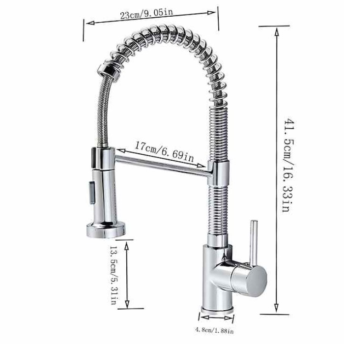 Pull-out Kitchen faucet, Single Handle One Hole Painted Finishes Centerset Modern Contemporary Taps for Kitchen Sink